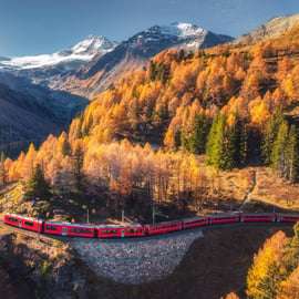 Bernina Express panorámico desde Milán y tiempo en St. Moritz