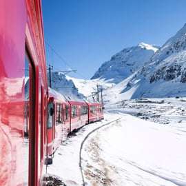 Bernina Train Guided Tour with Alp Grüm and Palü Glacier